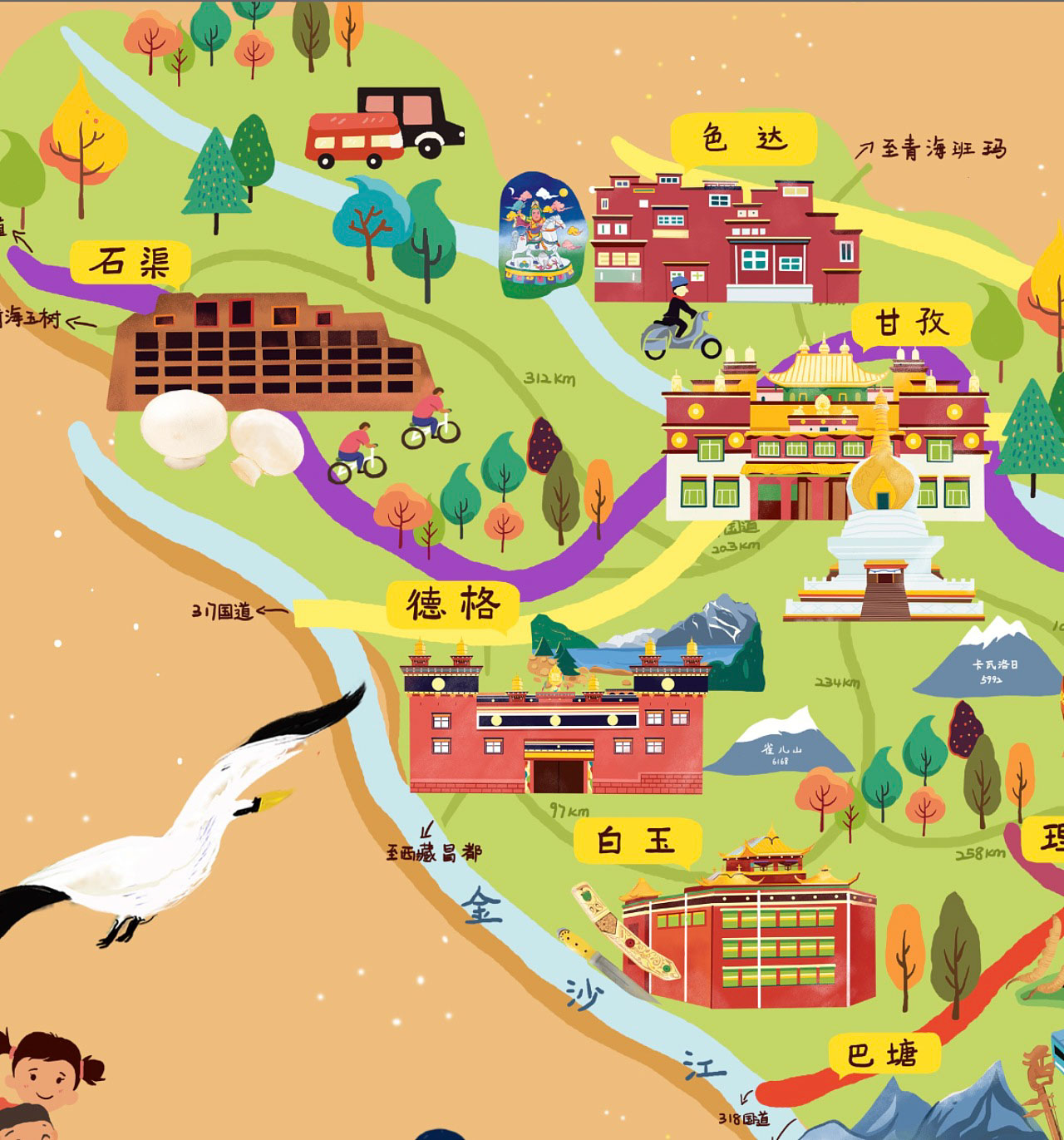 西安手绘地图景区的文化宝库